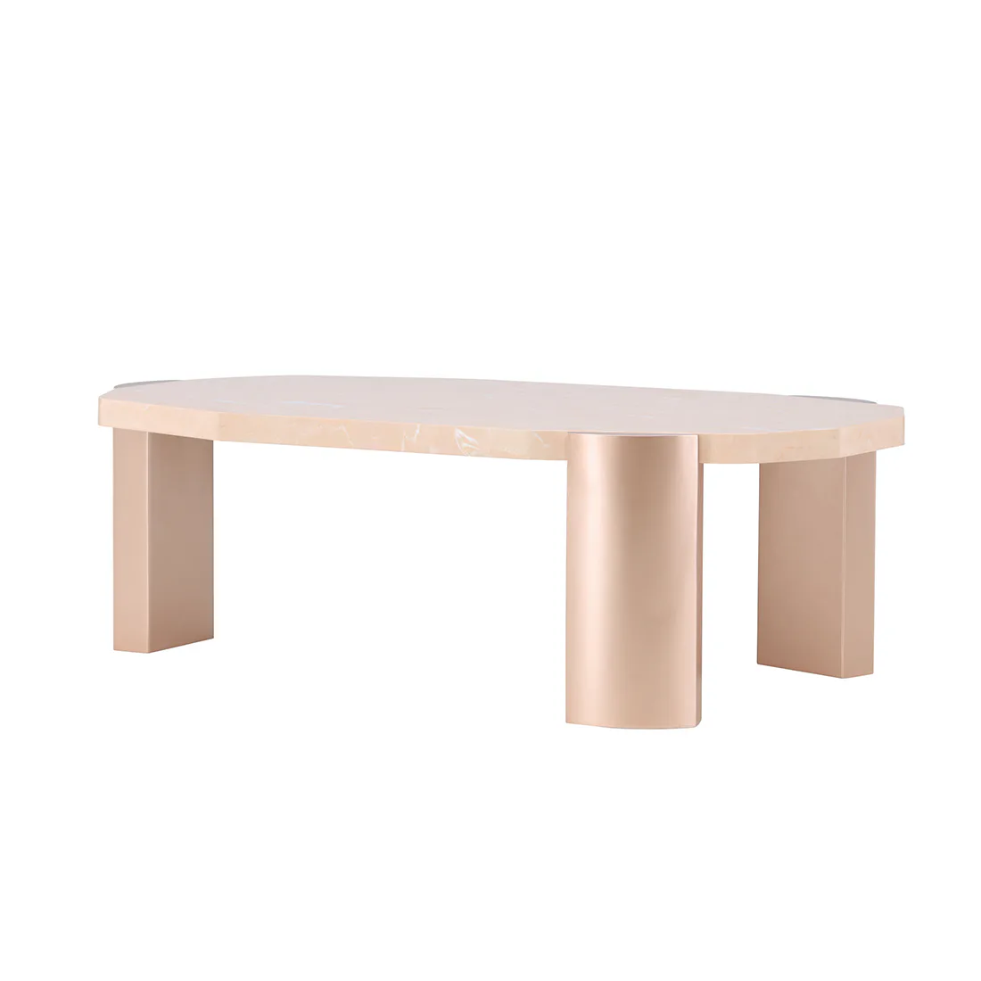 Kres Sofa Table 125x70,5x40 cm - Gold/ Pink/ Marblelook Färg: Pink