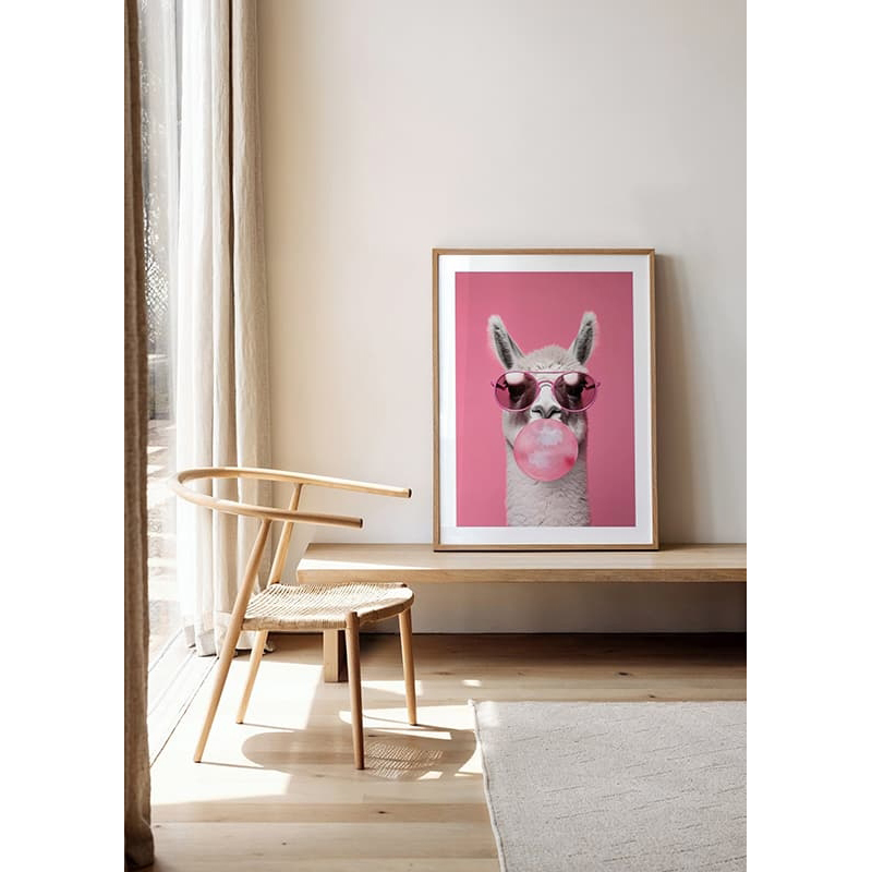 Poster Gallerix Llama With Bubble Gum