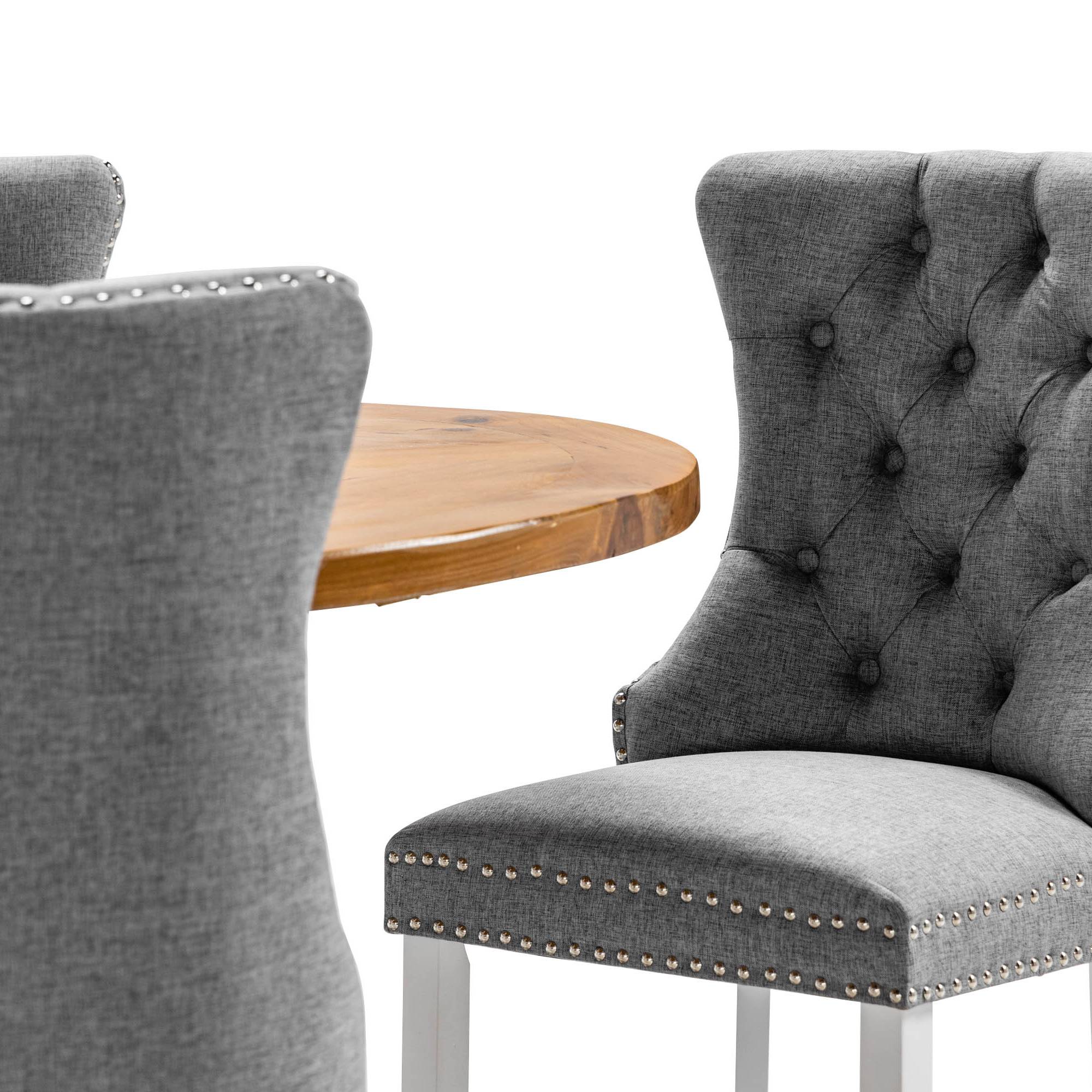 Matgrupp Bloomington Lyon Runt Matbord 120 cm Vit Bas med 4 Bergviken Matstol