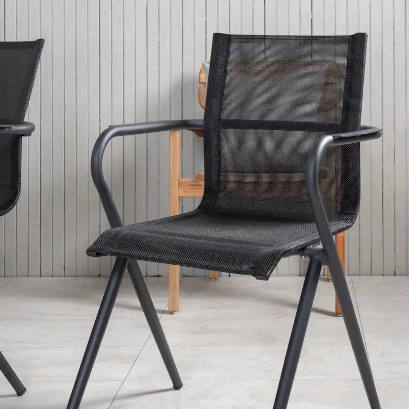 Matgrupp Venture Home Pincy Rund Svart med 6 Aspen Matstolar