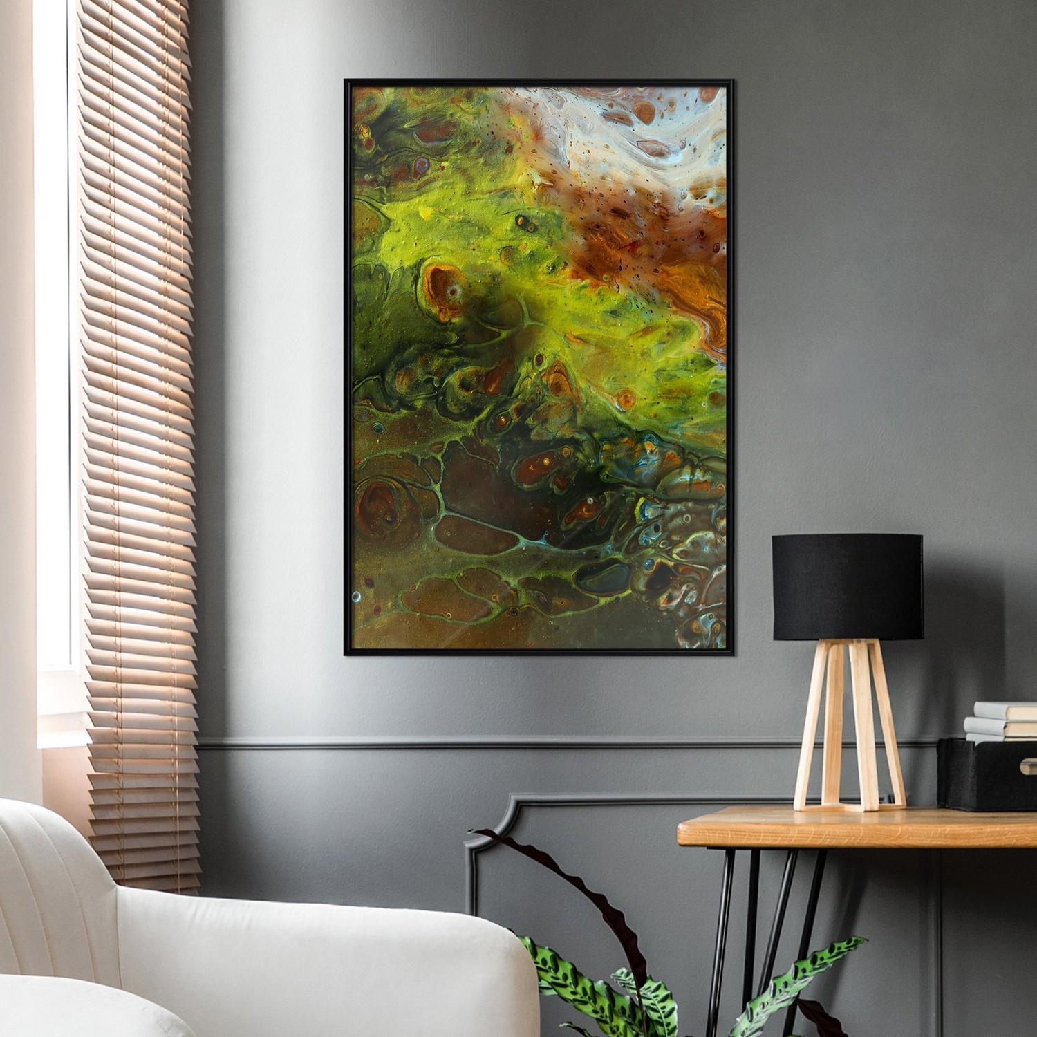 Affisch - Green Elements [Poster] 30x45 Svart ram, 30x45 cm
