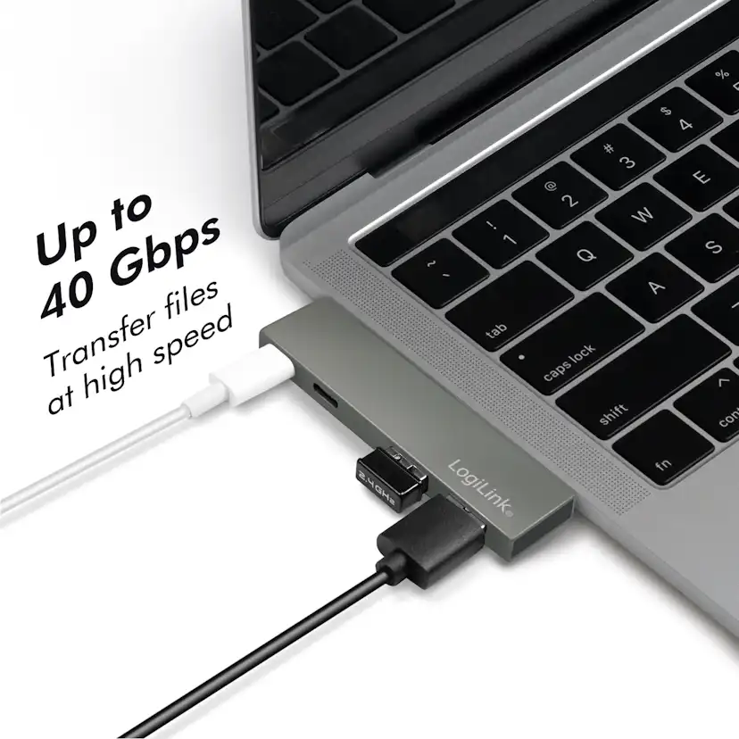 Dual USB 3.2 LogiLink Gen2x2-hub 4-portar PD 100W