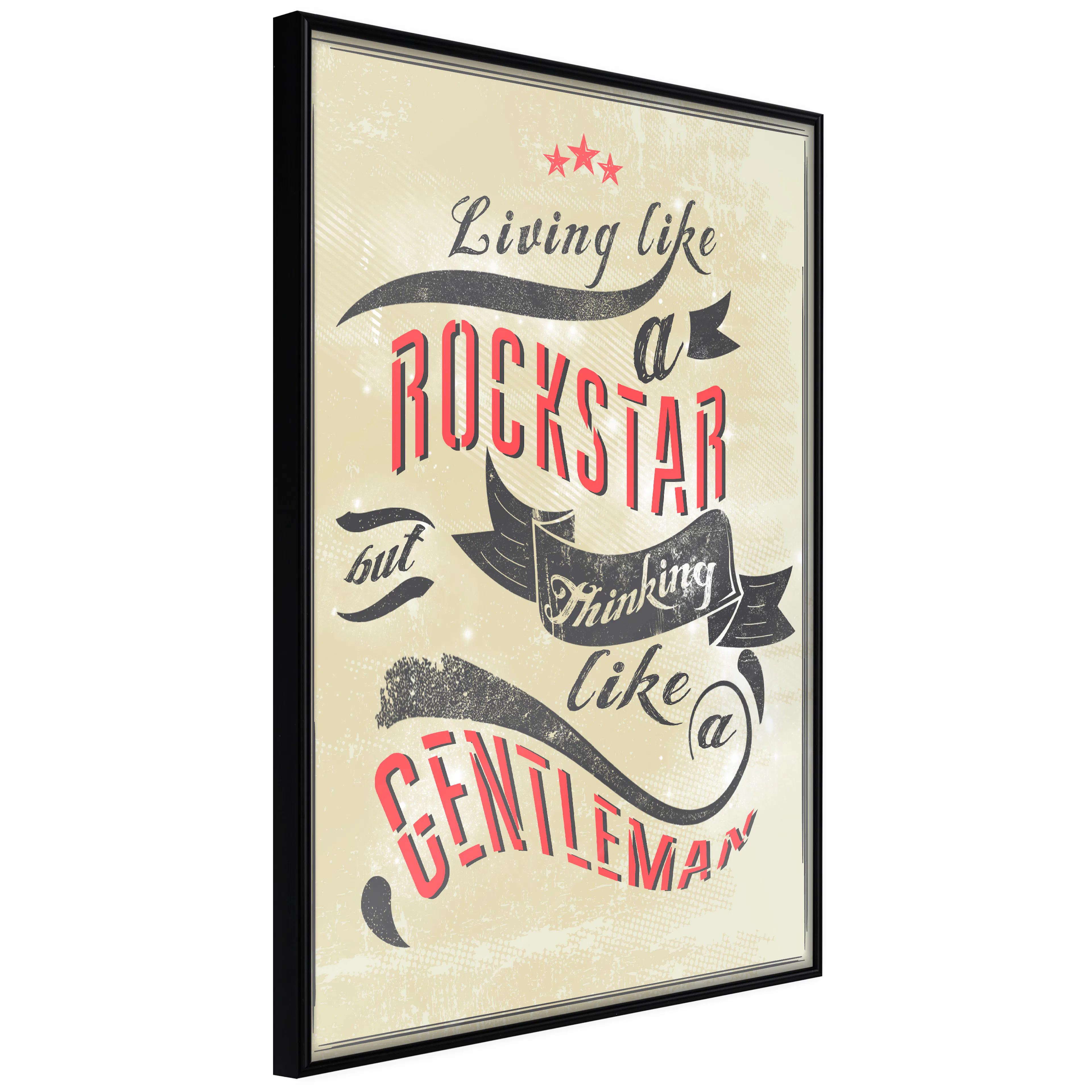 Affisch - Rockstar [Poster] 30x45 Svart ram, 30x45 cm