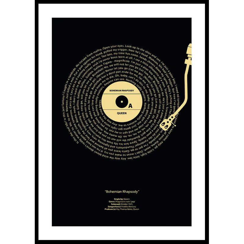 Poster Gallerix Bohemian Rhapsody Vinyl By Queen