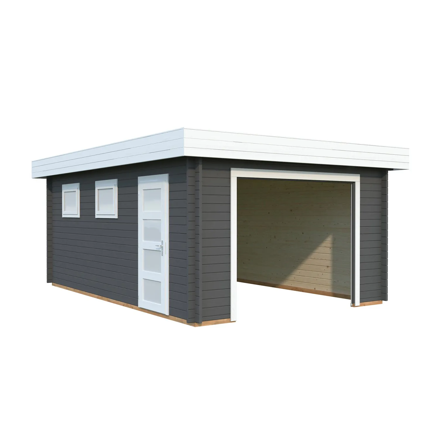 Rasmus 19,0 m2 ohne Tor PNT7012W2 Mörkgrå/Vit