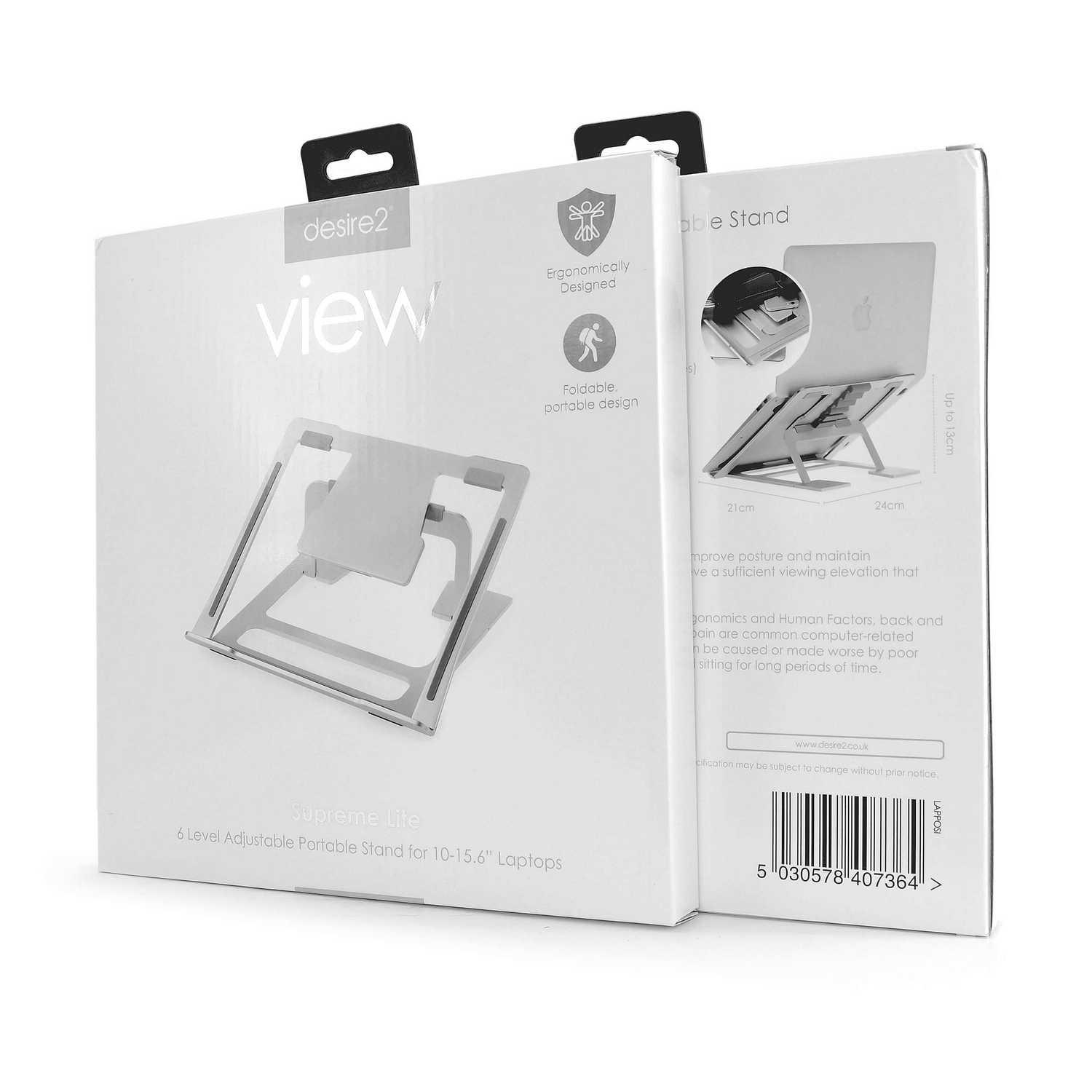 Laptopställ Desire2 Supreme Lite Portable 6 Olika Höjder Silver