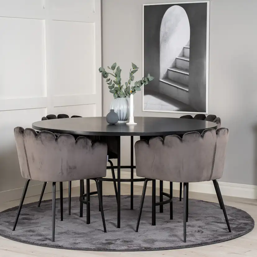 Matgrupp furniture/fashion Copenhagen med 4 Gråa Limhamn Stolar