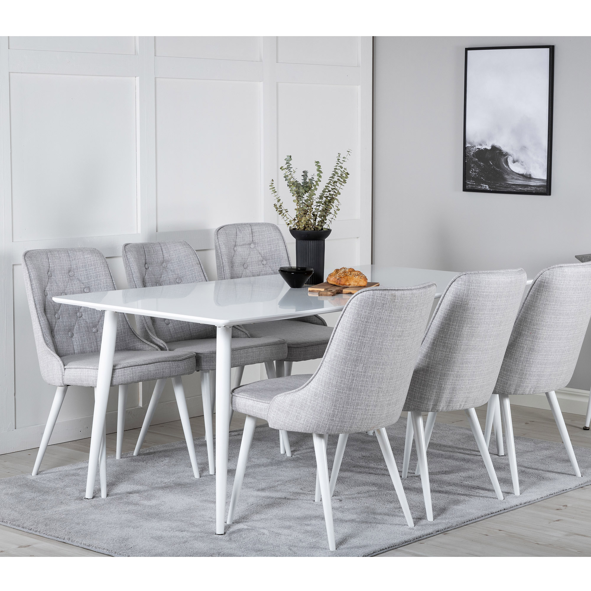 Matgrupp Venture Home Pobbie med 6 Vera Stolar Vita Ben