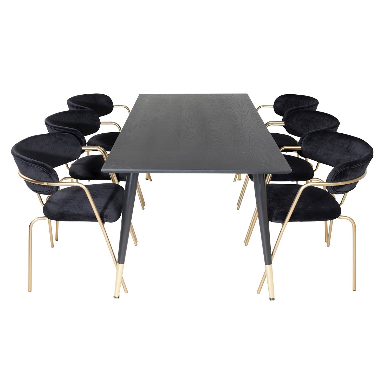 DippTable -Black Brass+Arrow armchair- Black_6 Svart/Mässing/Svart