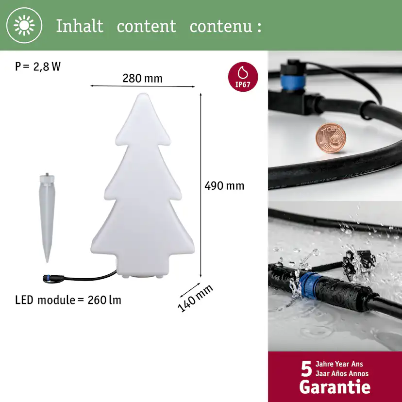 Dekorationsljus LED Paulmann Tree Plug & Shine IP67 24V