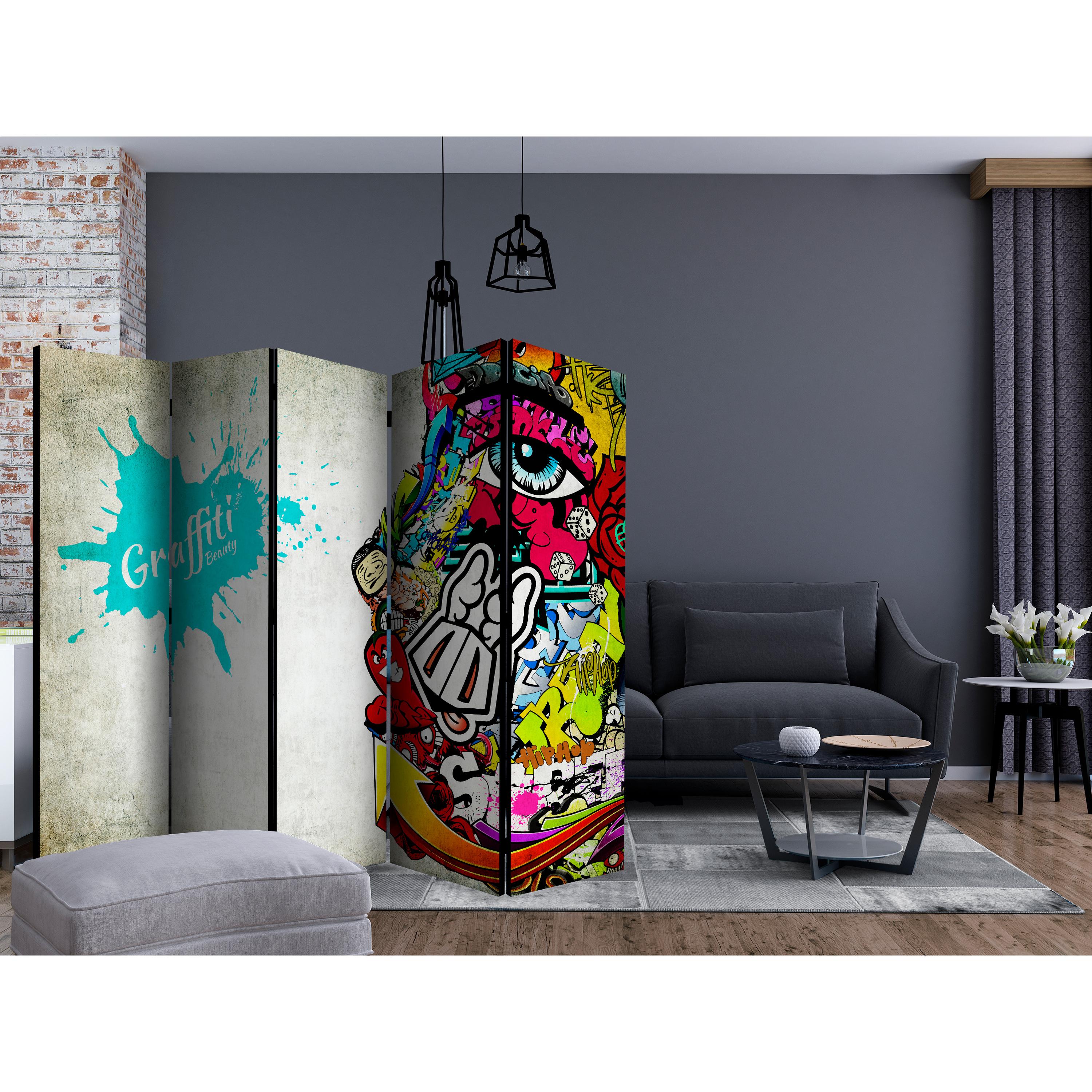 Rumsavdelare Skärmvägg Arkiio Graffiti Beauty II 225x172 cm