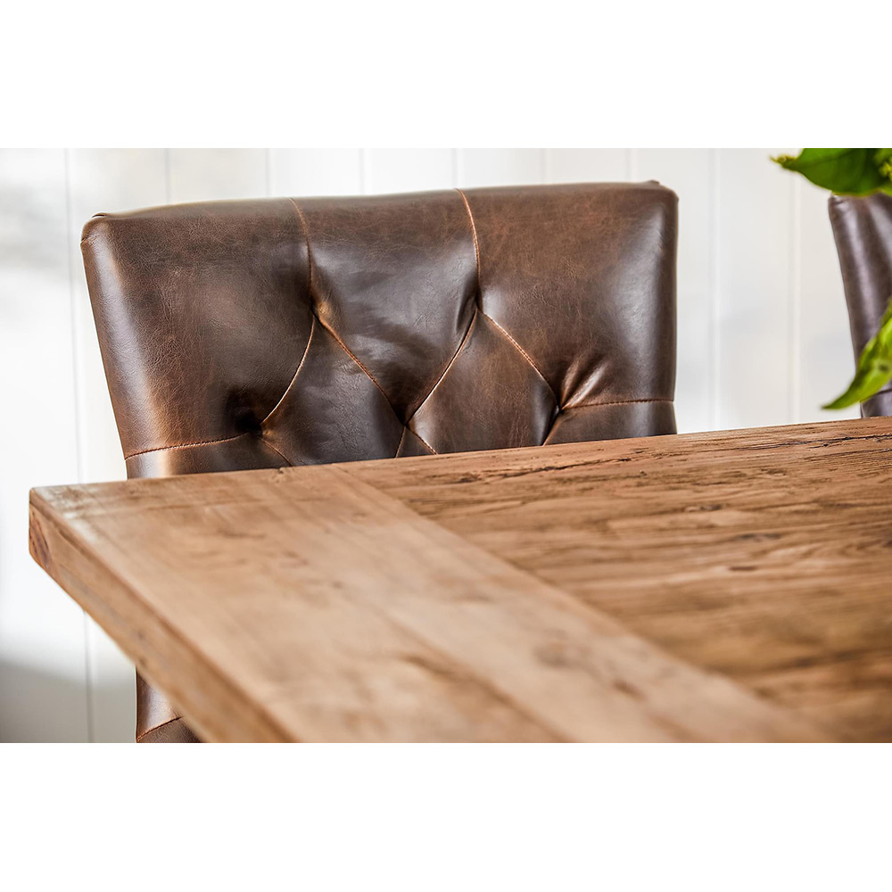 Matgrupp Manor House Lyon Förlängningsbart Matbord & 6 Tuva Stolar Trä/Brun Almträ