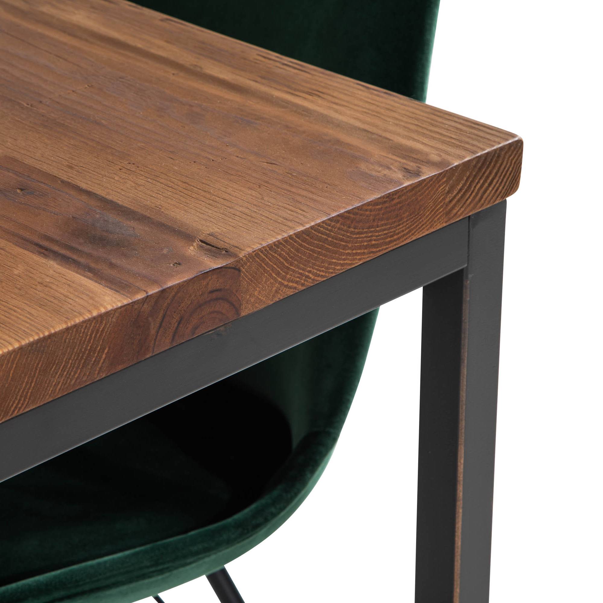 Matgrupp Bloomington Wilmer Rektangulärt Matbord 140 cm med 4 Shell Matstol Sammet