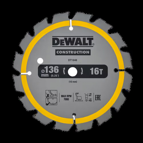 Cirkelsågklinga DeWalt DT1946 136X10 mm 16T