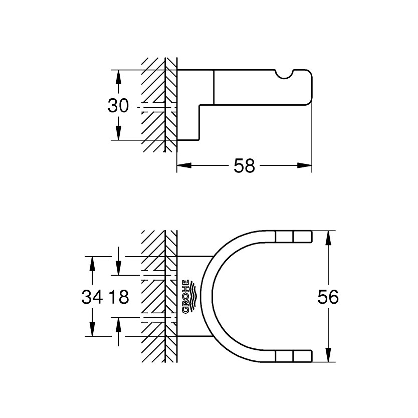 Handdukskrok Grohe Selection 41049 Polerad Mässing Polerad Mässing