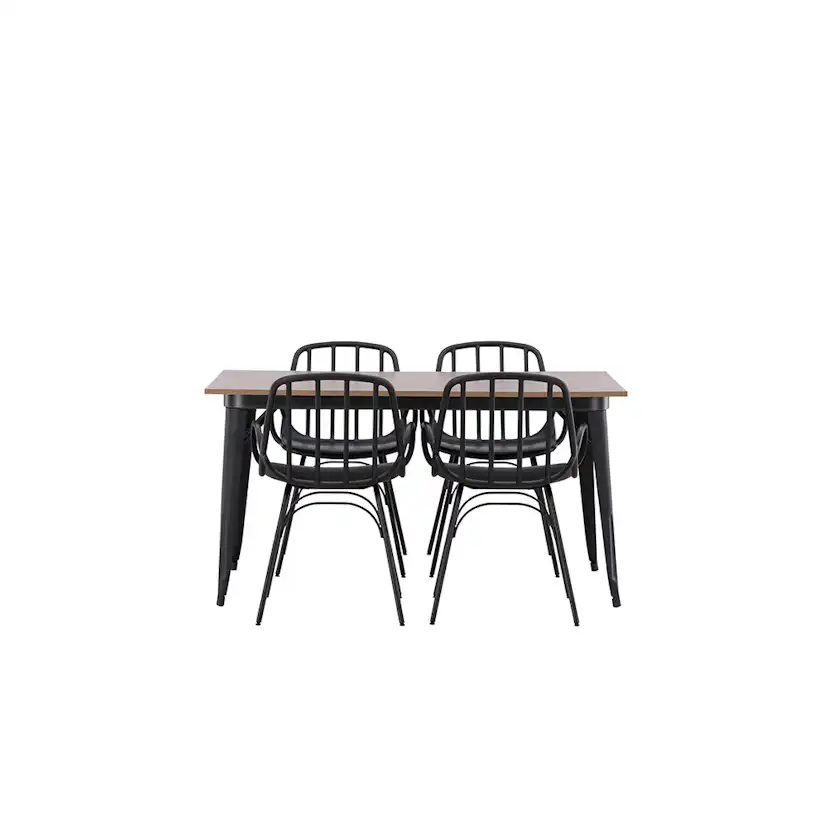 Matgrupp Venture Home Tempe 140 cm med 4 Dyrön Stolar
