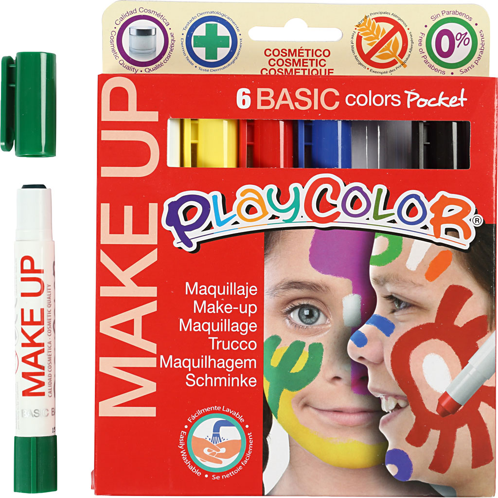 Ansiktsfärg Creativ Company Playcolor Make up Mixade Färger 6x5 g/1 Förp