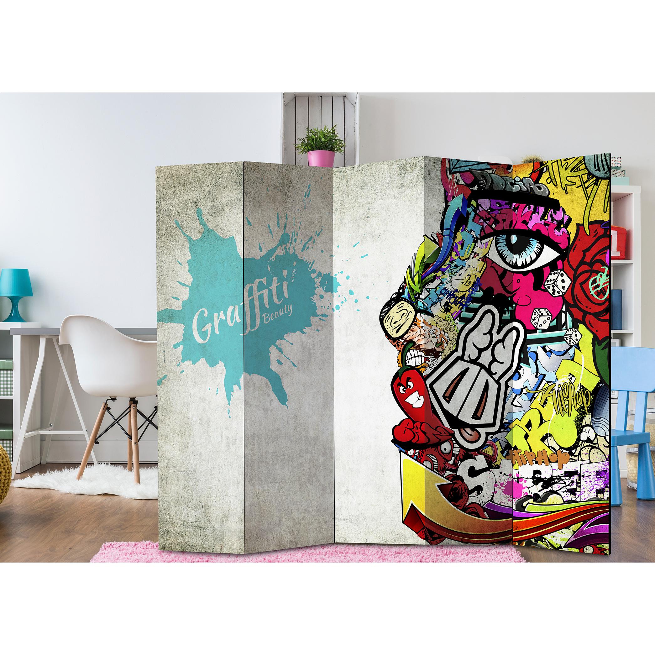 Rumsavdelare Skärmvägg Arkiio Graffiti Beauty 225x172 cm