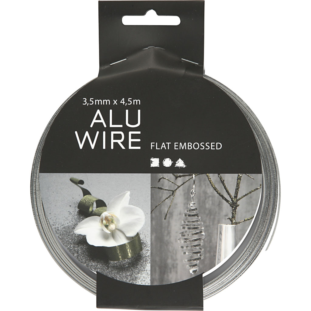 Aluminiumtråd Creativ Company Platt B3,5 mm 45 m/ 1 Rl