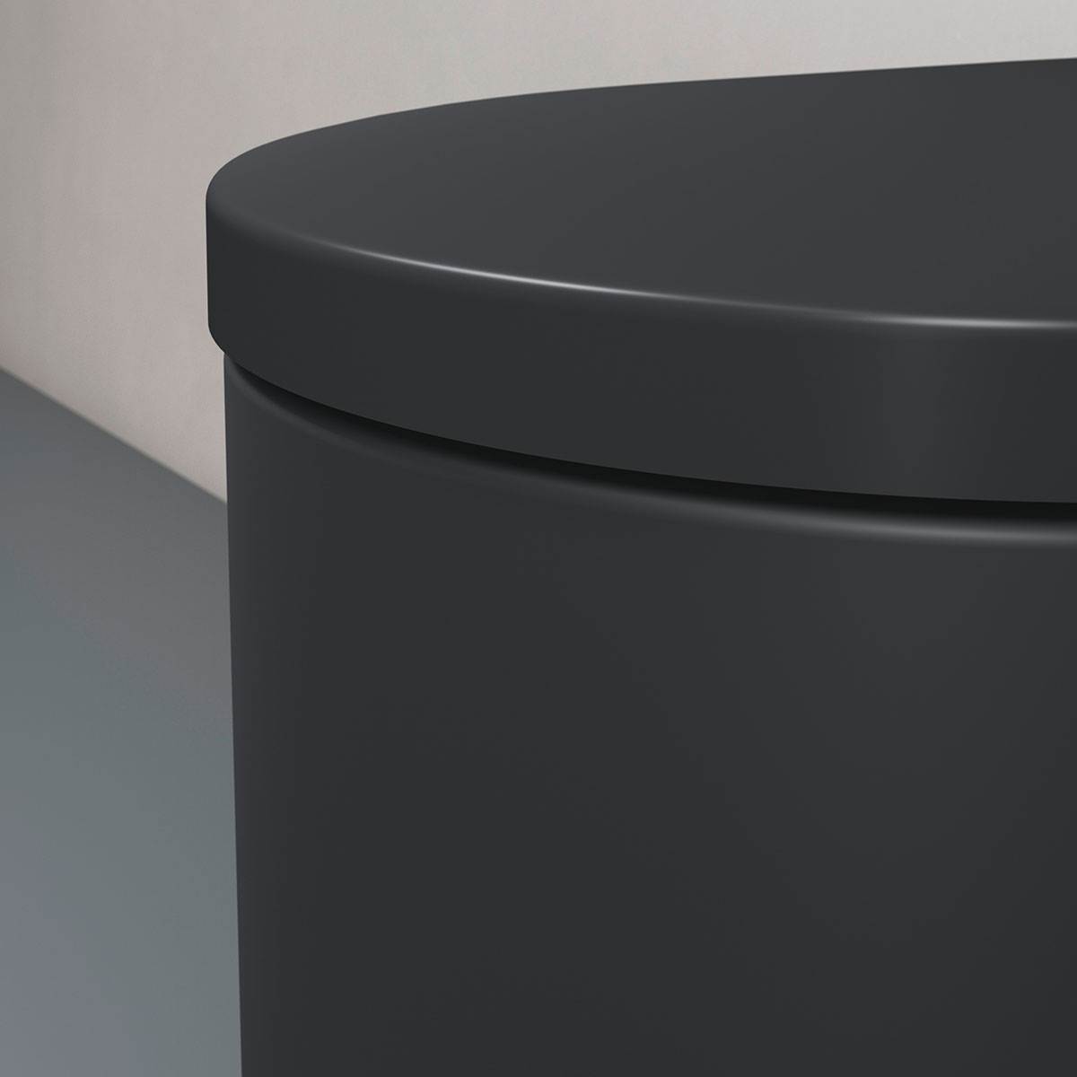 WC vägg, Ytterfärg Mörkgrå Matt 570 mm Mörkgrå