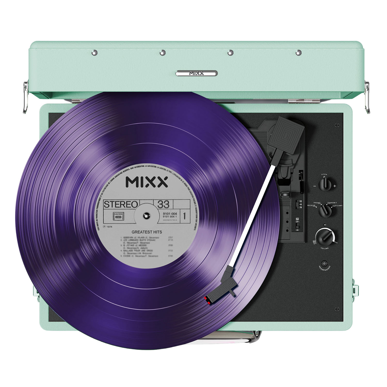 MIXX Vinyl Skivspelare Revival 55 Stereo Grön Färg: Grön
