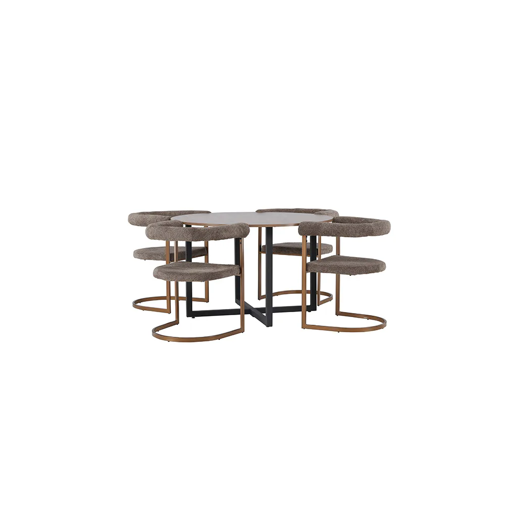 Matgrupp Venture Home Durango Ø120 cm med 4 st Morning stolar
