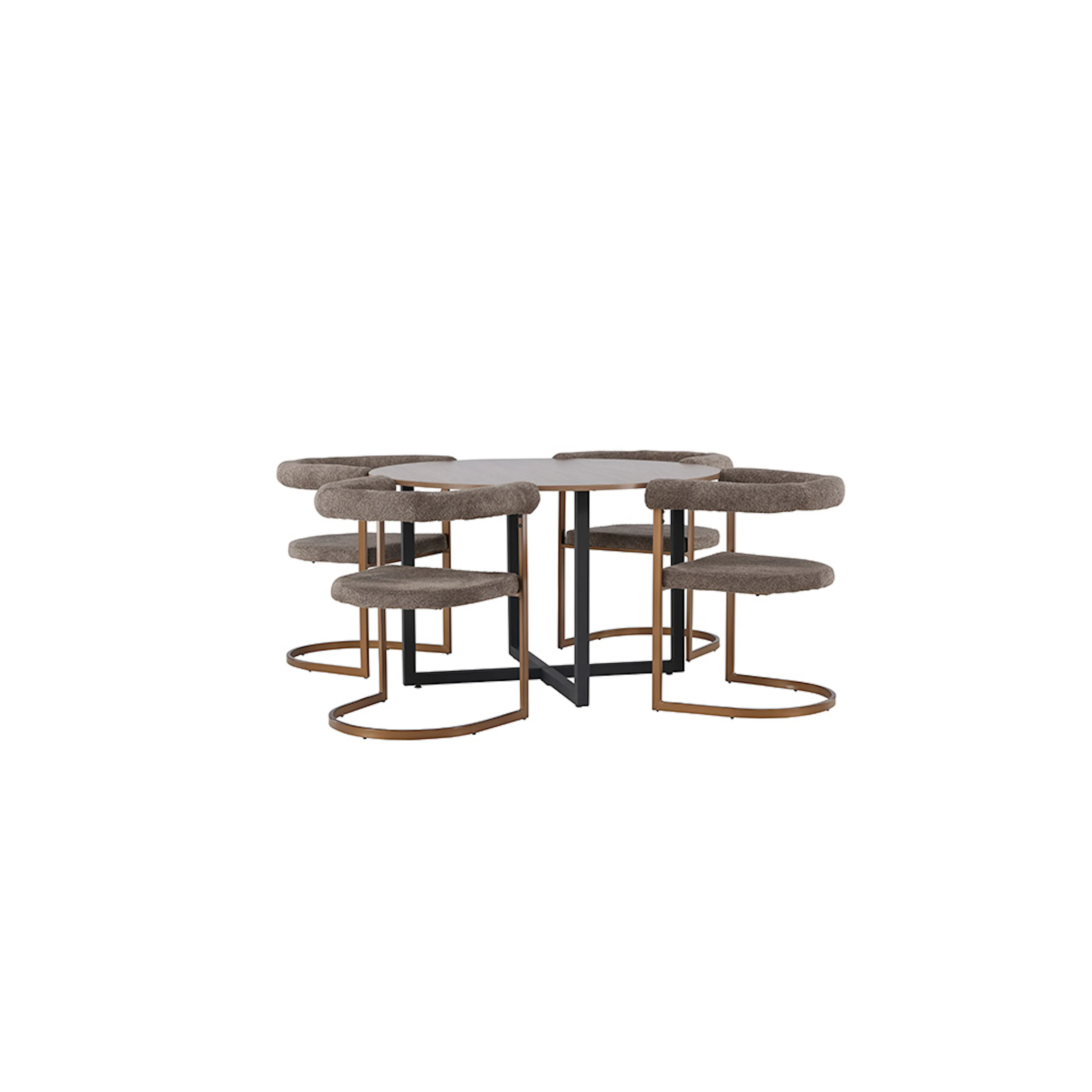 Matgrupp Venture Home Durango Ø120 cm med 4 st Morning stolar