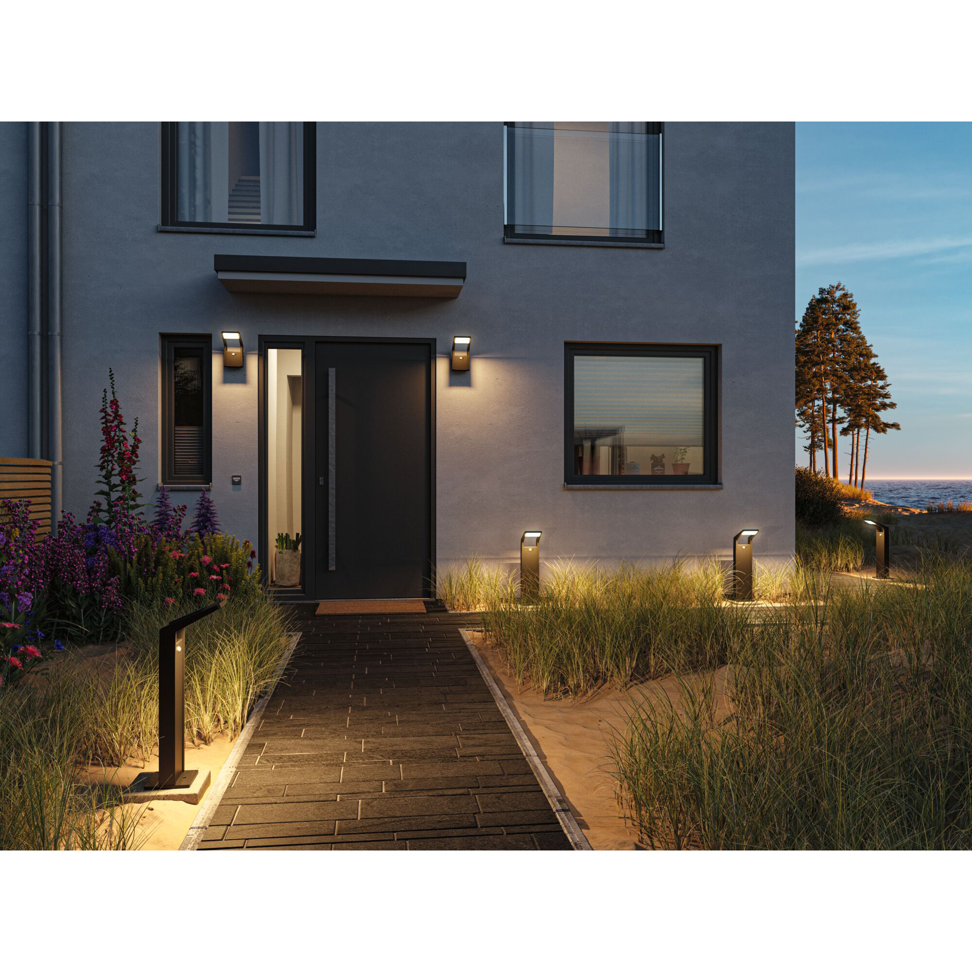 Pollare LED Paulmann Juntea med Skymningsstyrd rörelsedetektor Seawater Resistant IP44 230V