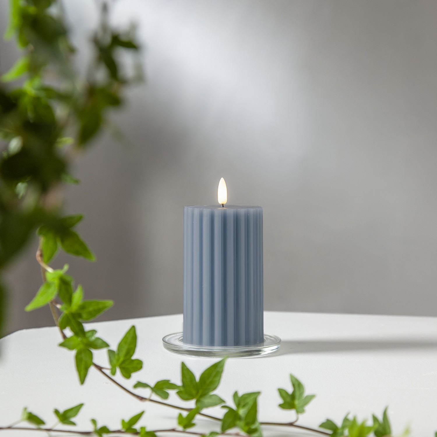 LEDBlockljus Flamme Stripe Blå