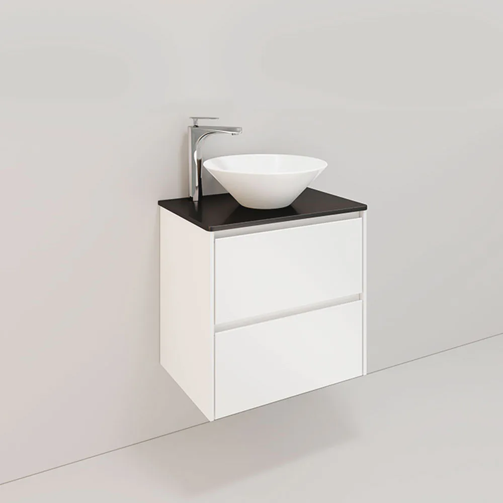 Tvättställsskåp Noro Lifestyle Concept 600 Vit, 2 lådor 600m BxH: 60x61,5 cm, 2 lådor, Centrerat Tvättställ