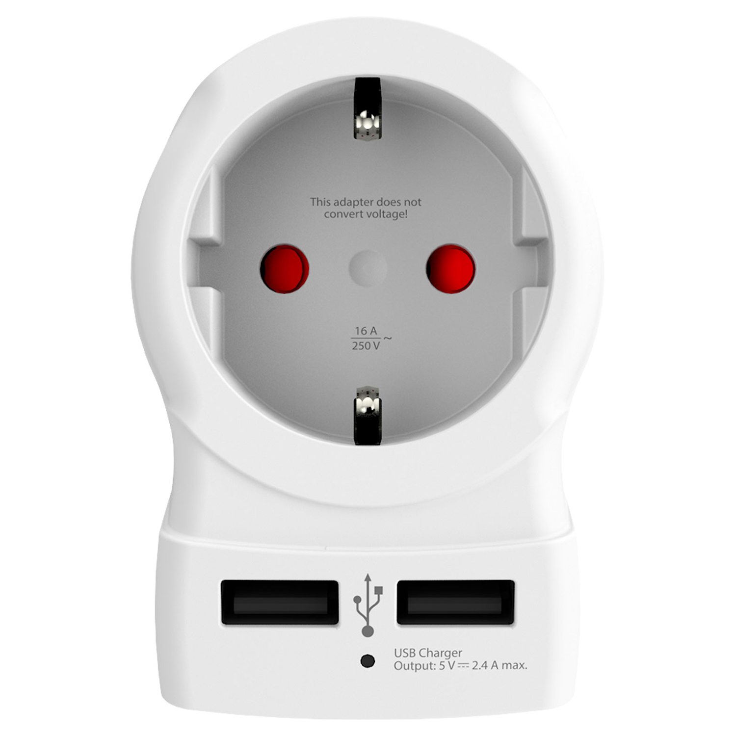 Reseadapter Skross Europa till UK med Dubbla USB-A 12W Jordad