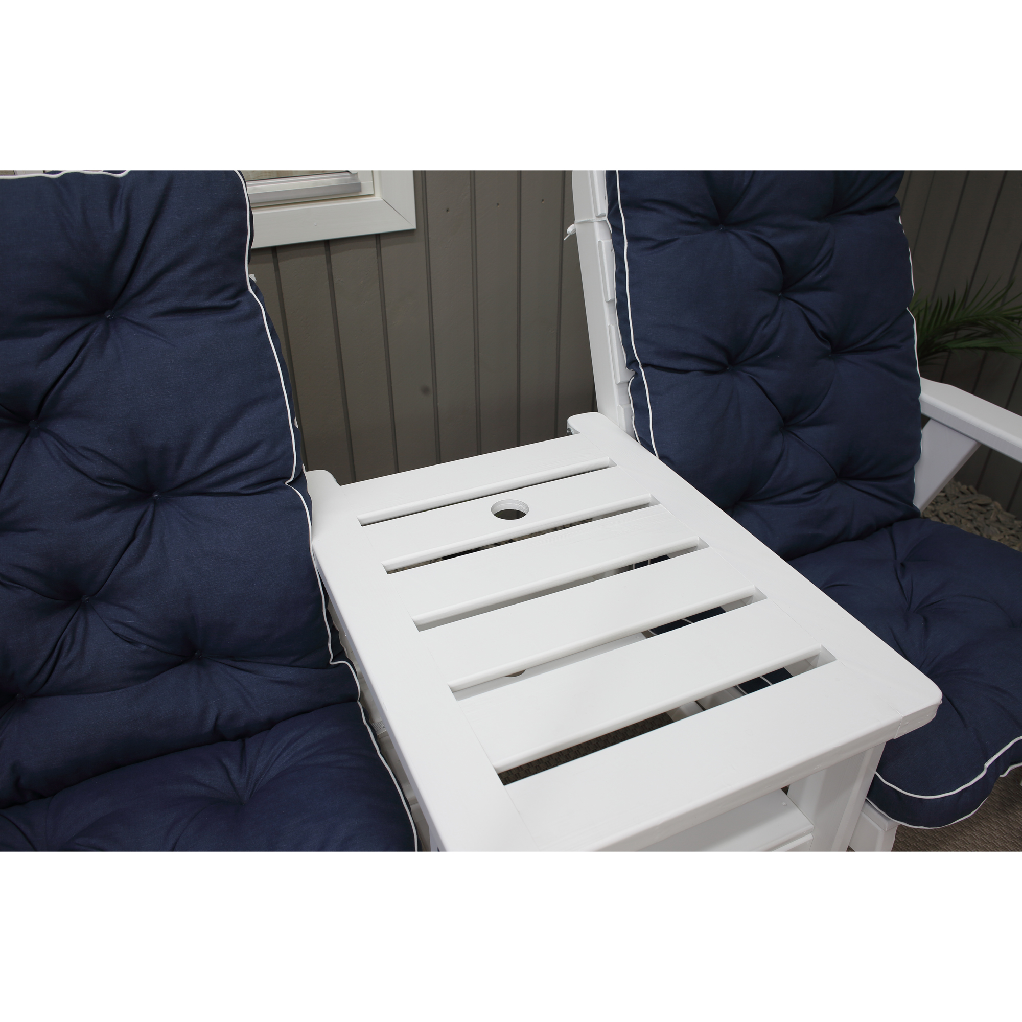 MALMÖ high-back cushion, blue, 2-pack Blå