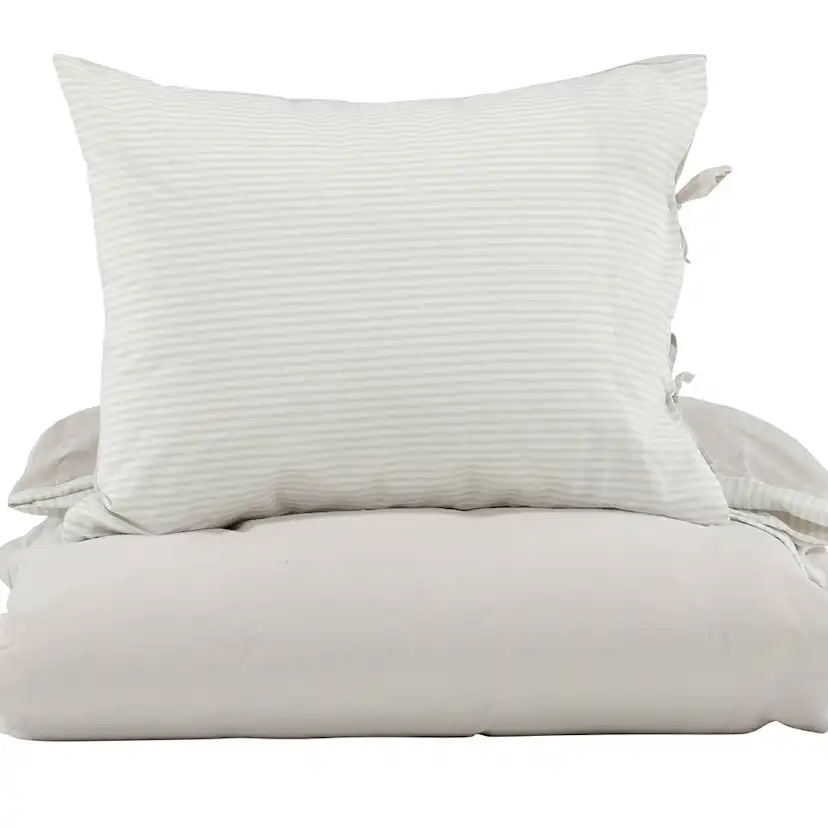 Jenna Bed Set Linen Cotton Light Grey 150x200 cm Färg: Ljusgrå, Mått: 150x200 cm