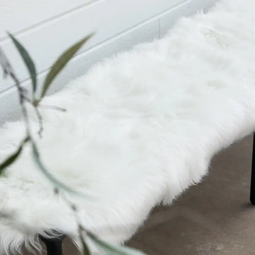 Katy Polyester Fake Fur - 180*55-Pläd-White Vit