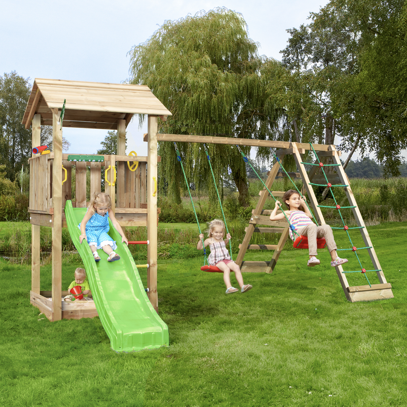 Lektorn Jungle Gym Casa Komplett Inkl Climb Modul X'tra och Rutschkana