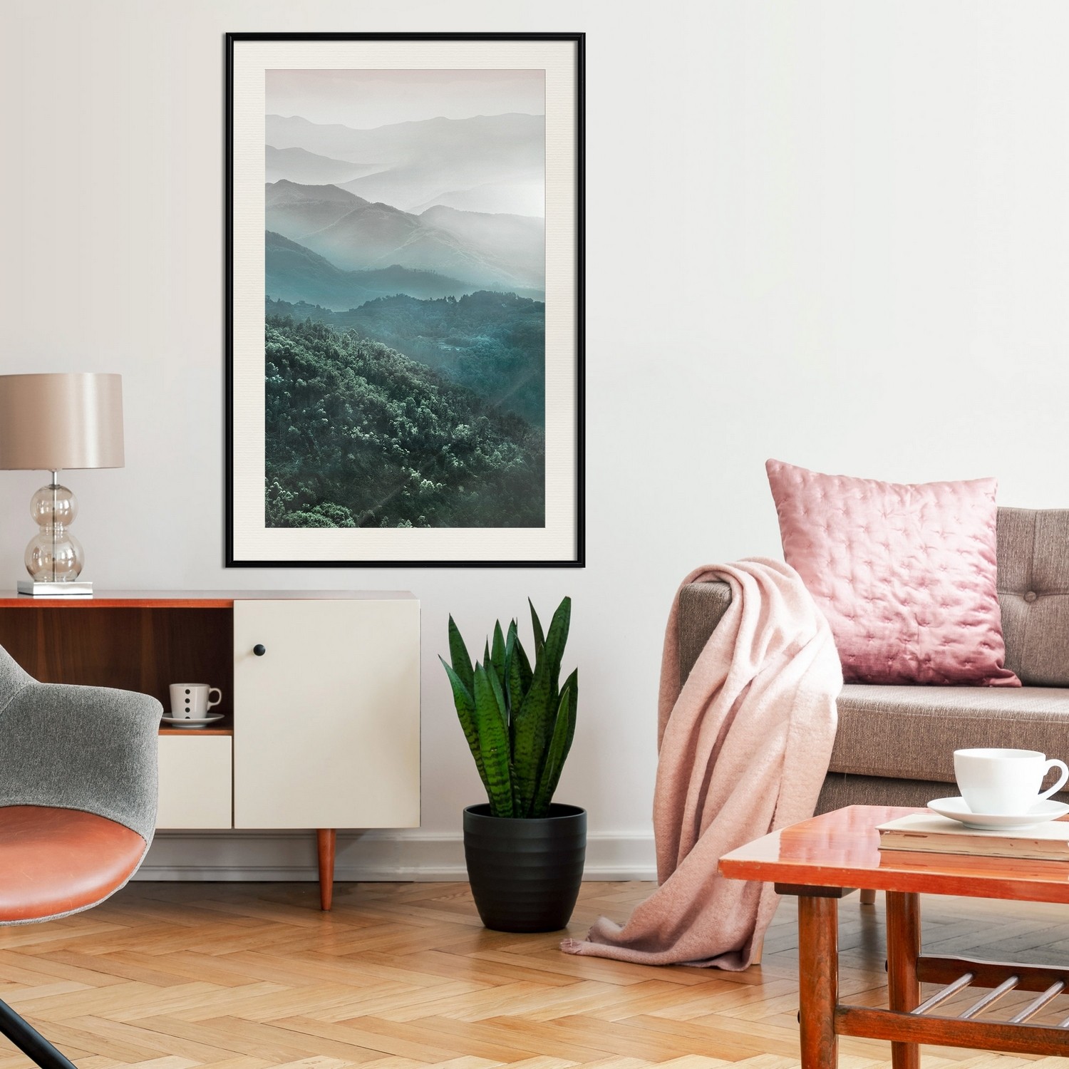 Affisch - Beautiful Tuscany [Poster] 30x45 Svart ram med passepartout, 30x45 cm