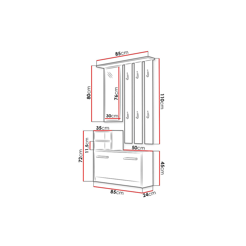 Hallmöbel In Living Nesebar 85 cm