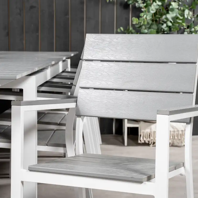Levels Dining Table 224/324*100 - White Alu / Grey Aintwood Vit/Grå