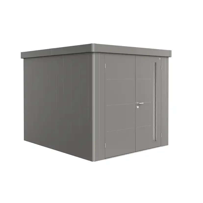 Trägård skjul Neo 3B med Dubbeldörr, metallic kvarts-grå Kvartsgrå