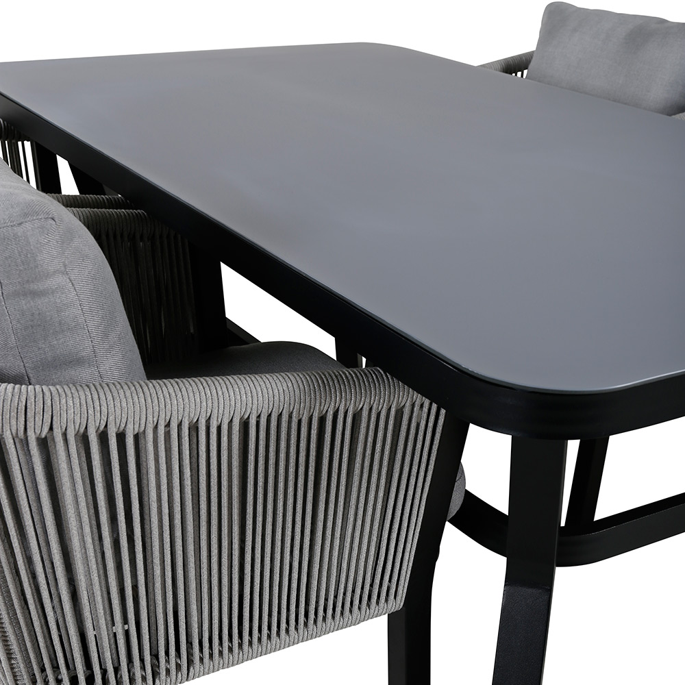 Matgrupp Venture Home Vyn Svart med 4 Vyn Matstolar