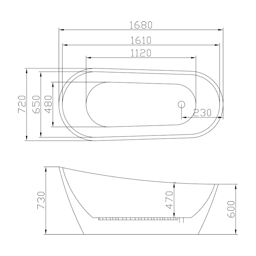 Badkar Bathlife Ideal Design Fristående Vit