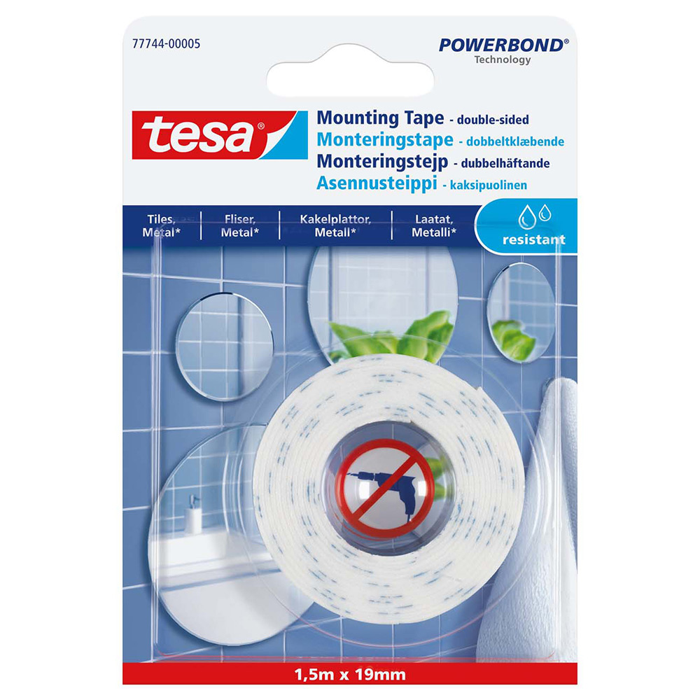 Mont.tejp Tesa Spegel Kakel 1,5 m x 19 mm