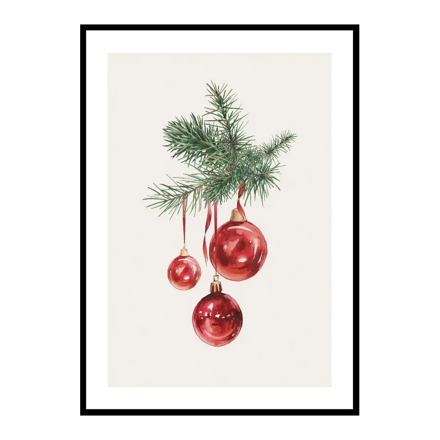 Poster Gallerix Watercolor Christmas Balls