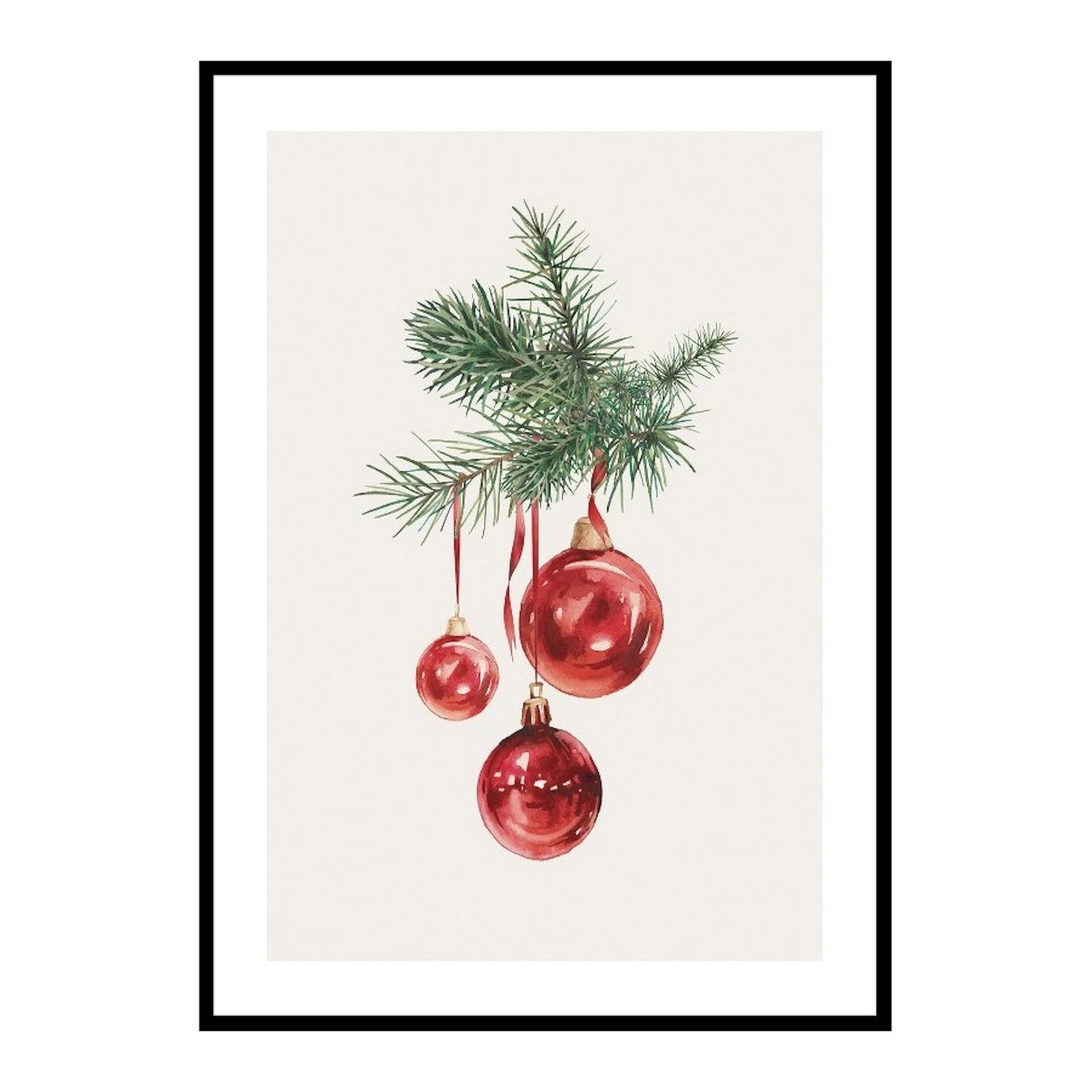 Poster Gallerix Watercolor Christmas Balls