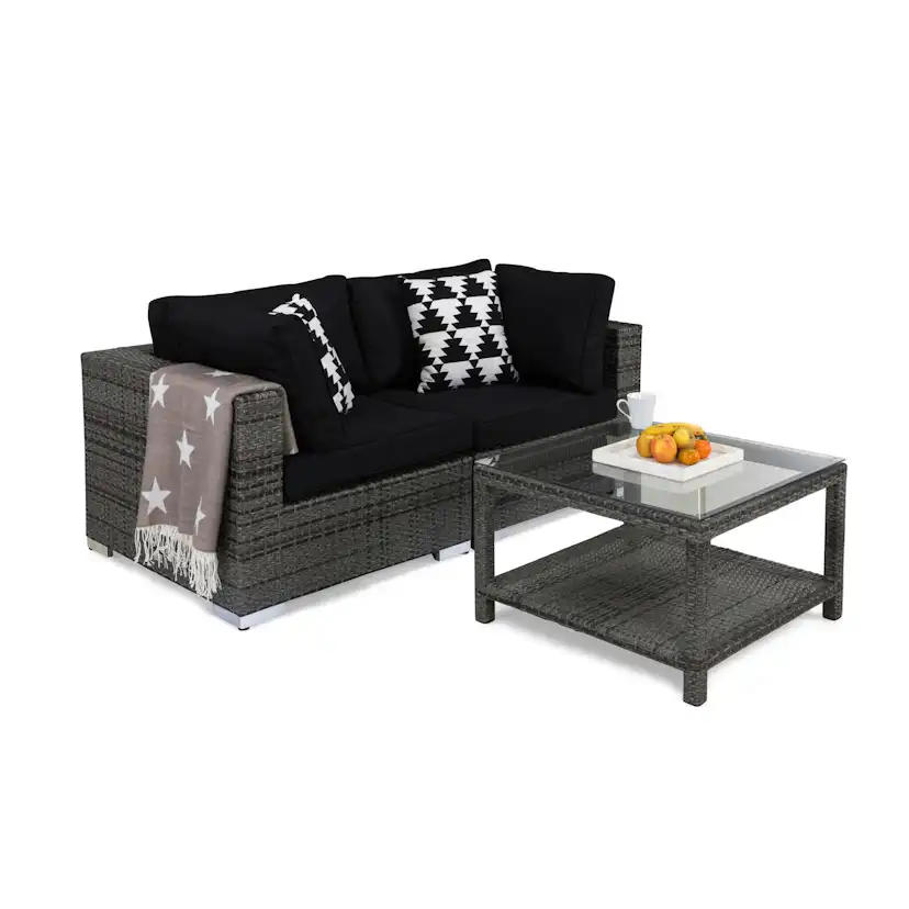 Bahamas Loungegrupp 2-sits Bord 75x75 Grå