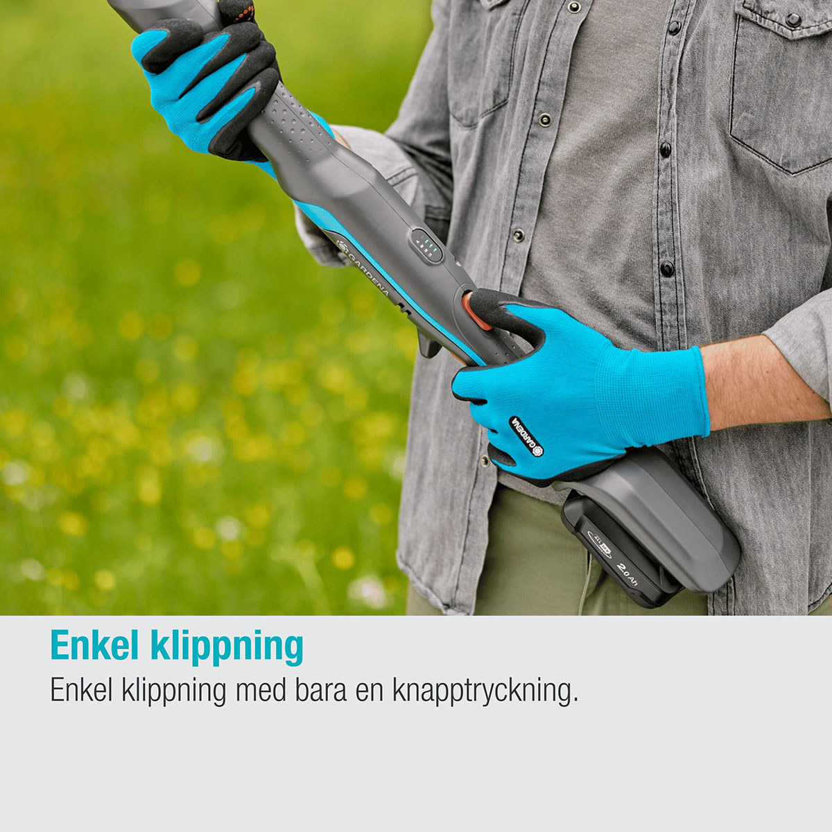 Teleskopisk Stångsax Gardena HighCut 360 Batteri P4A Komplett med Batteri och Laddare