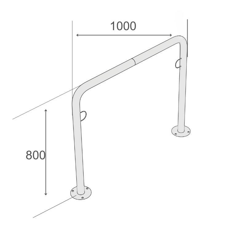 Cykelställ Economy R30 för 2 cyklar – golvmontering, mått - BxH: 1000x800 mm