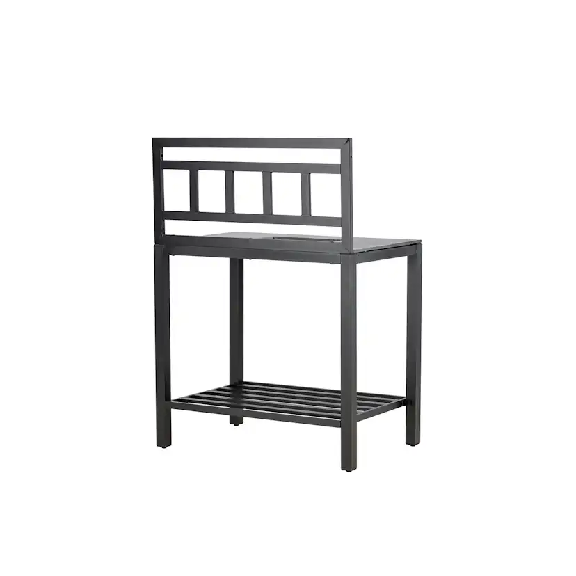 Alicante garden kitchen table with hole black/fiber concrete Med vaskhål