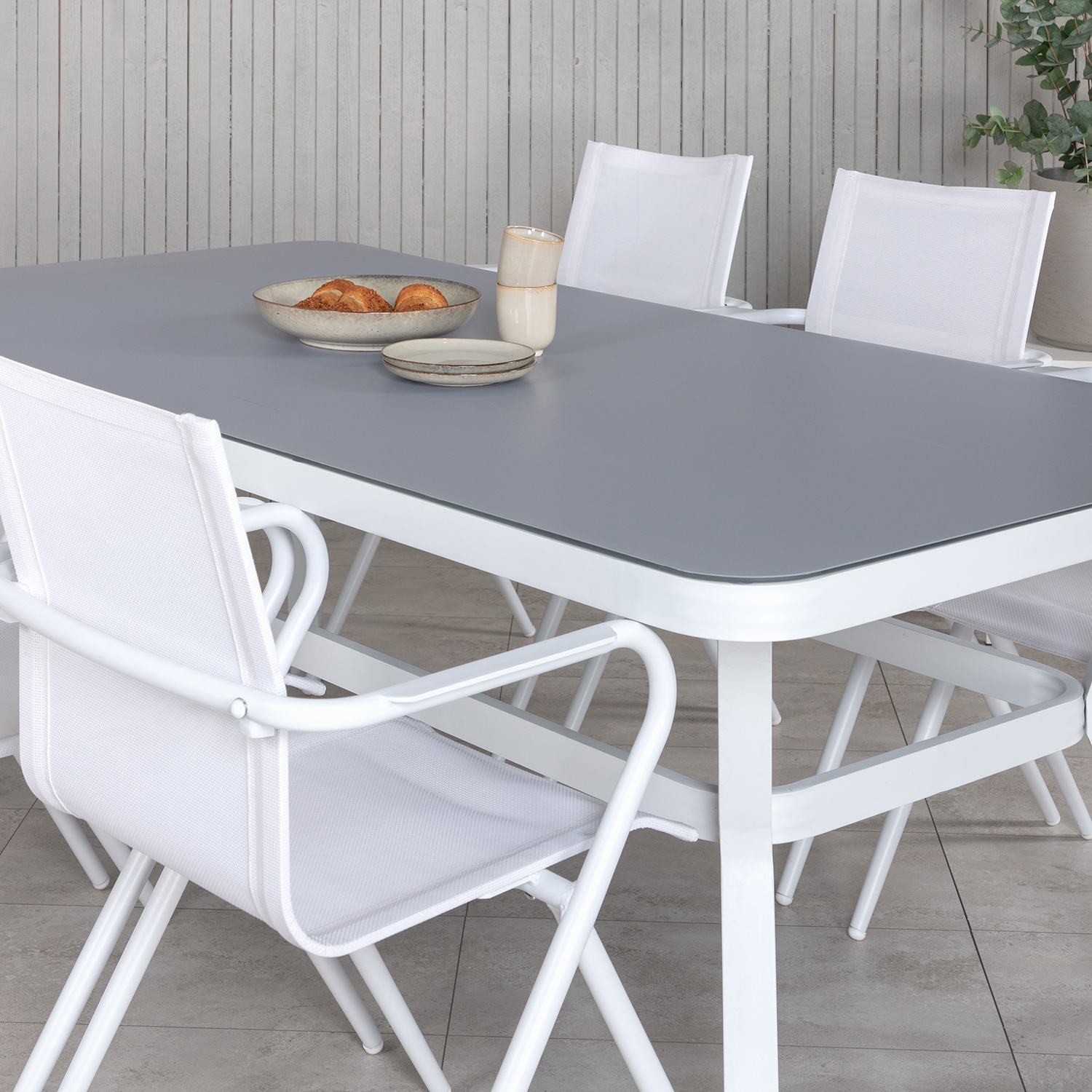 Matgrupp Utomhus Venture Home Virya 160x90 cm med 6 Alina Trädgårdsstolar