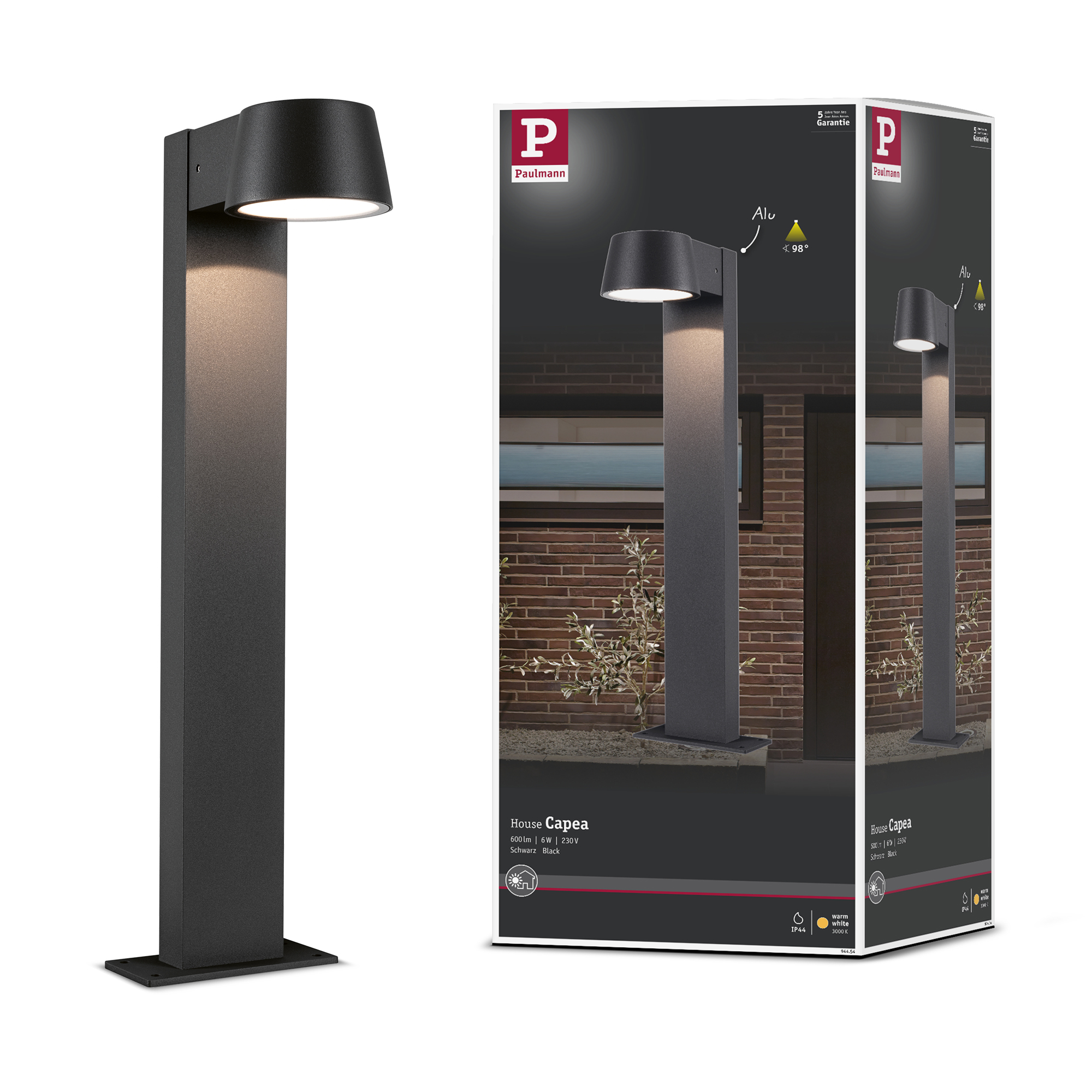 Pollare LED Paulmann Capea IP44 230V Ljus: Soft White